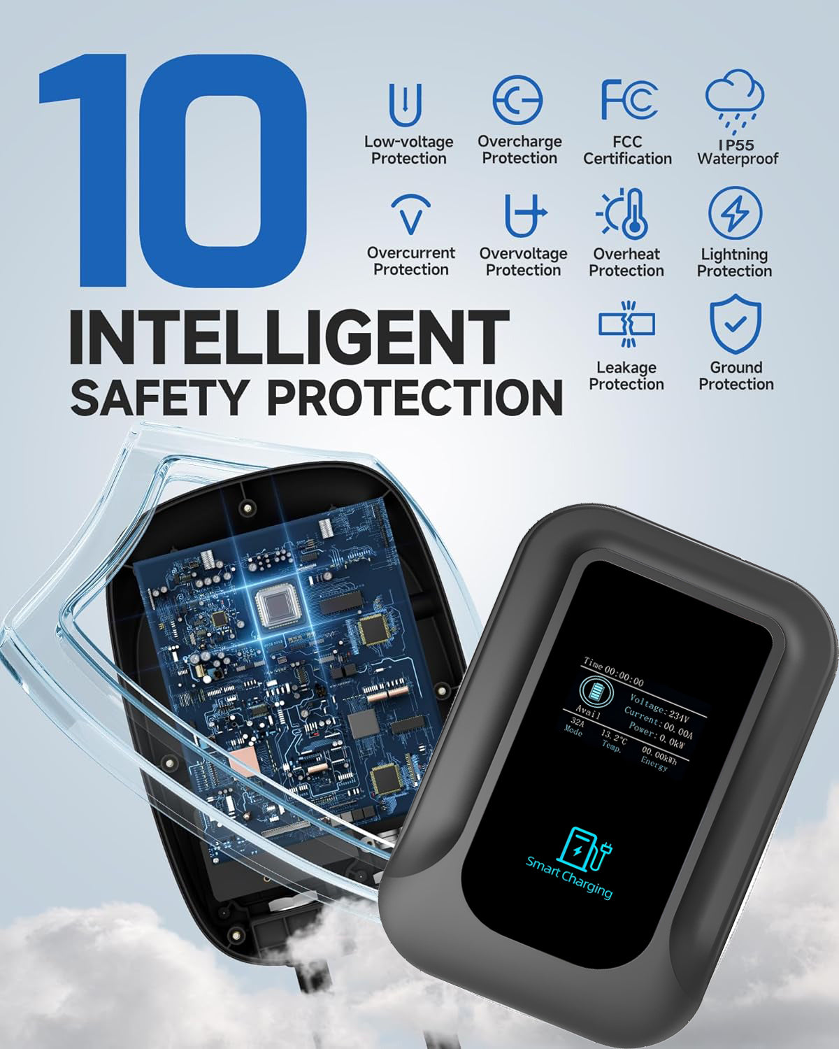 Level 2 Tesla EV Charger(WiFi APP/Plug-Play), 48Amp, 25ft Cable ETL Certified, 240V NEMA 14-50p Plug, Home Level 2 EVSE Car Charger ,Electric Vehicle Charging Stations