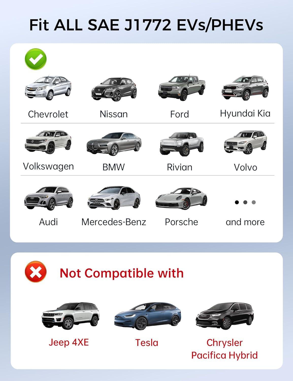 Tesla to J1772 Adapter ( 32A, 240V，7Kw) [for J1772 Electric Vehicles] Tesla Charger Adapter, NACS to J1772 Adapter Compatible with Tesla Wall Connector Destination Mobile Charger