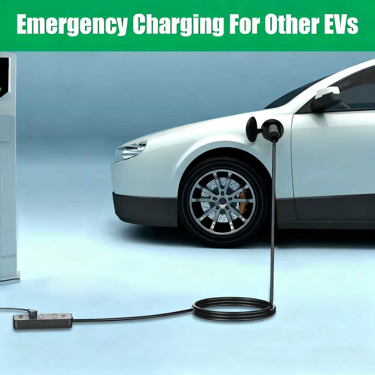 V2L Vehicle to Load Adapter Compatible with Hyundai Ioniq 5, Ioniq 6 Kia EV6 EV9, 16 Amp V2L Adapter for J1772 Electric Cars Discharger Socket with 120V 6-Outlet Power Strip, 25FT