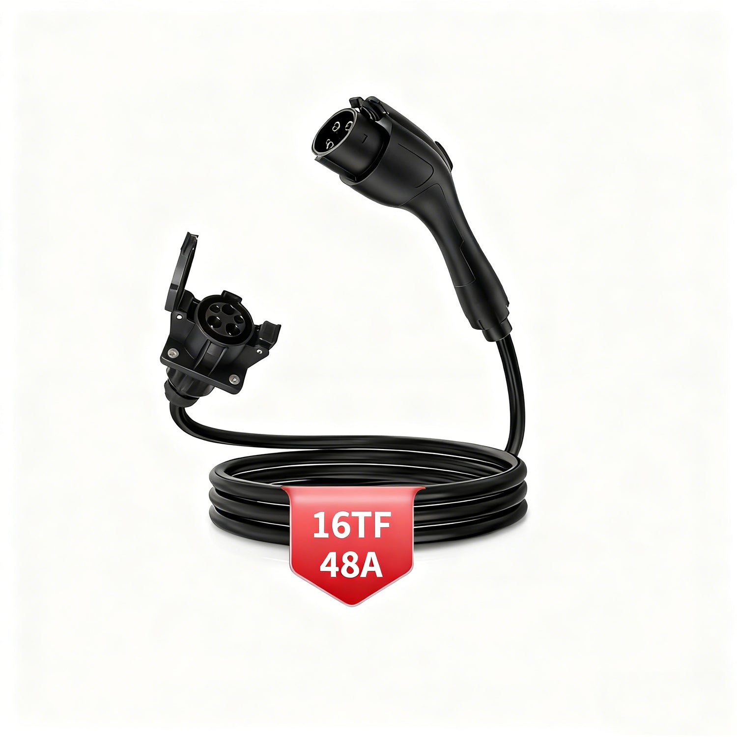 48A 25ft J1772 EV Extension Cable, Level 2 EV Charger Extension Cord, Heavy-Duty 240V EV Extension Cable for Fast Charging