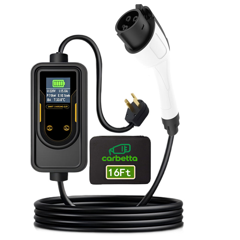 Level 2 EV Charger 32 Amp -7 kW 110-240V Wall Home EV Charger Level 2, NEMA 14-50 Plug, J1772 25' Cable - Enhanced Wi-Fi – UL, ETL Certified EVSE, Smart Electric Vehicle Charging Stations