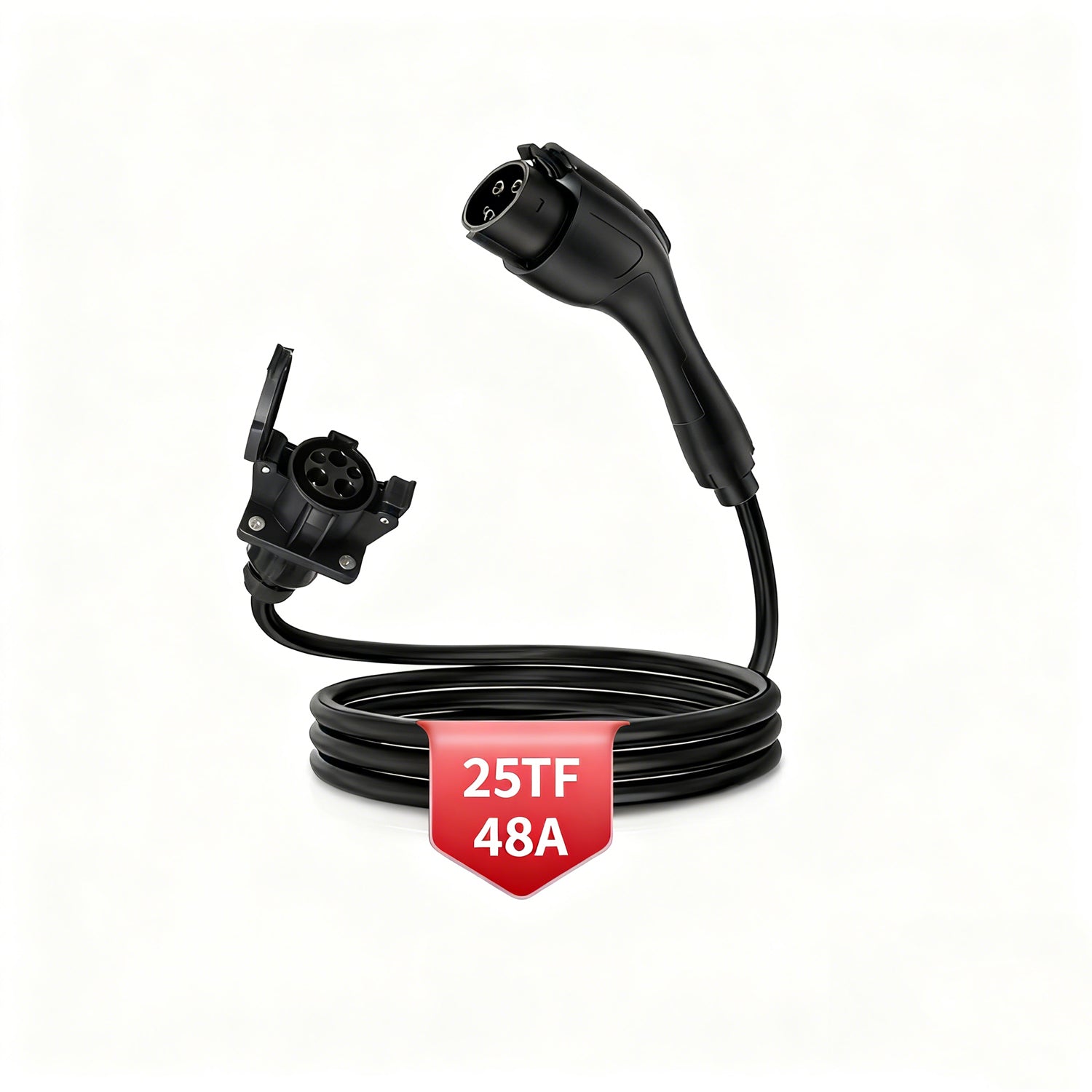 48A 25ft J1772 EV Extension Cable, Level 2 EV Charger Extension Cord, Heavy-Duty 240V EV Extension Cable for Fast Charging