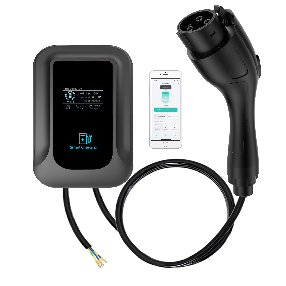 Level 2 EV Charger(WiFi APP/Plug-Play), 48Amp, 25ft Cable , 240V NEMA 14-50p Plug, Home Level 2 EVSE Car Charger w/ J1772 Connector, Electric Vehicle Charging Stations