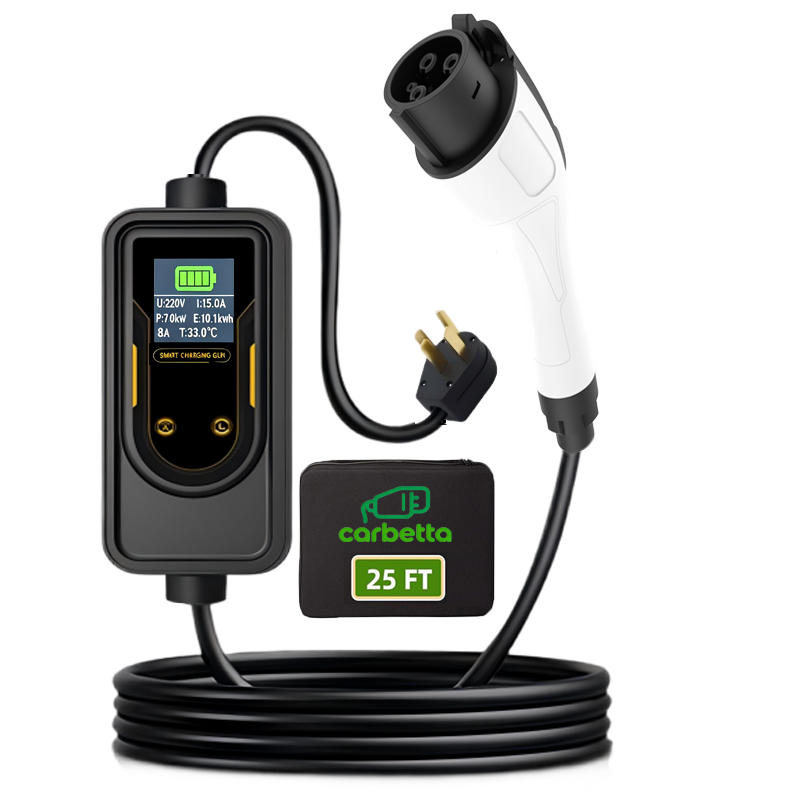 Level 2 EV Charger 32 Amp -7 kW 110-240V Wall Home EV Charger Level 2, NEMA 14-50 Plug, J1772 25' Cable - Enhanced Wi-Fi – UL, ETL Certified EVSE, Smart Electric Vehicle Charging Stations