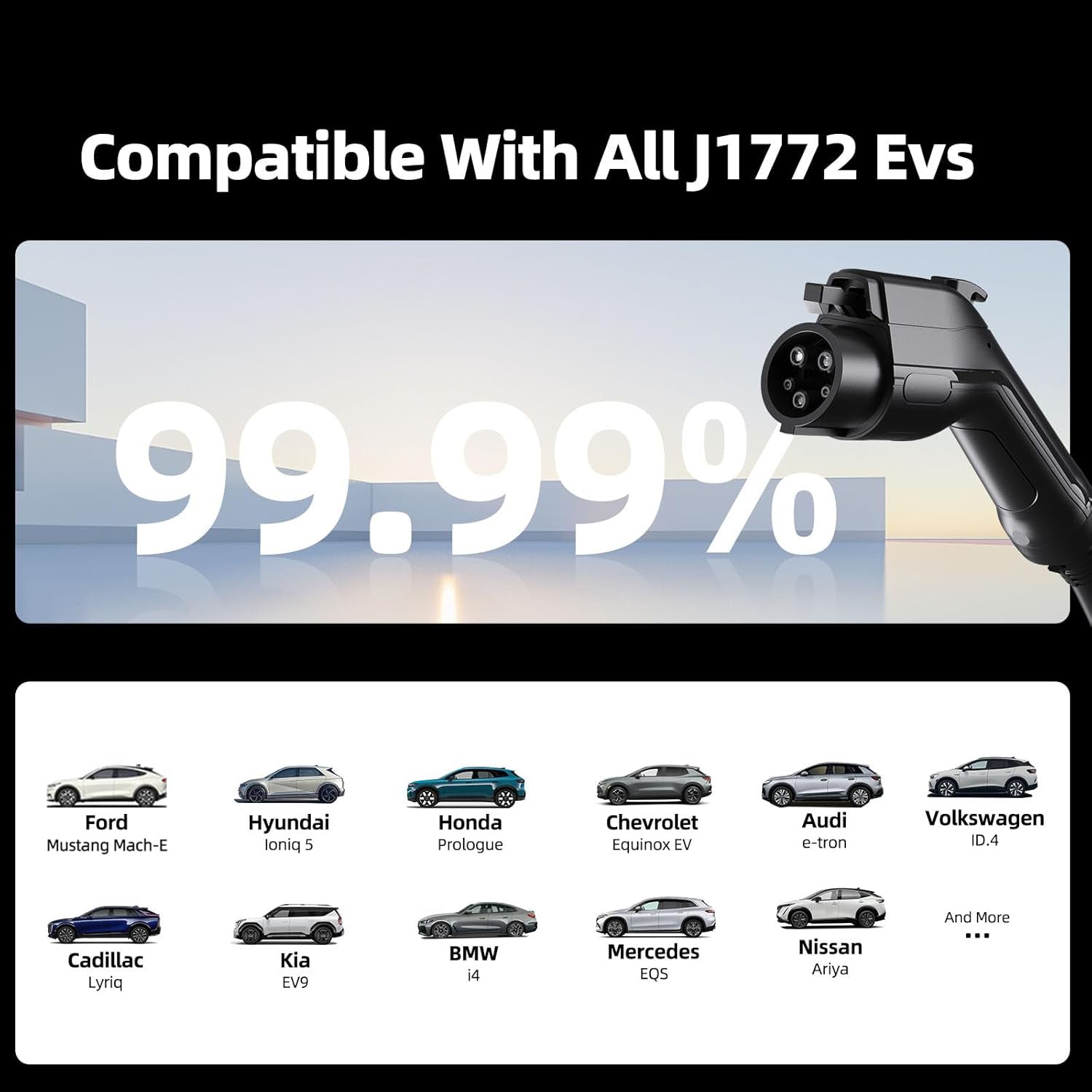 Level 2 EV Charger 32 Amp -7 kW 110-240V Wall Home EV Charger Level 2, NEMA 14-50 Plug, J1772 25' Cable - Enhanced Wi-Fi – UL, ETL Certified EVSE, Smart Electric Vehicle Charging Stations